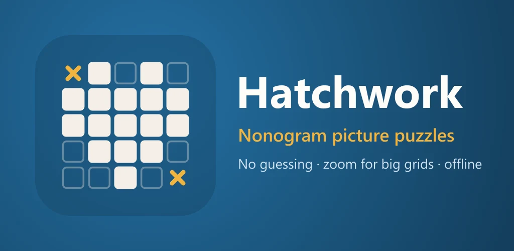 Hatchwork: nonogram picture puzzles. No guessing, zoom for big grids, offline.